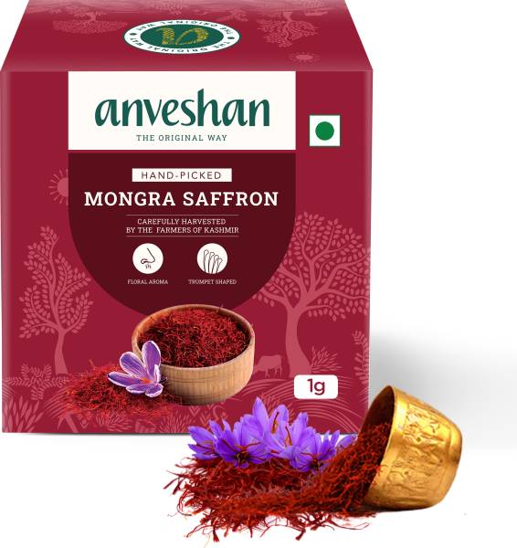 Anveshan Kashmiri Mongra Saffron - 1g 100% natural Kesar threads.