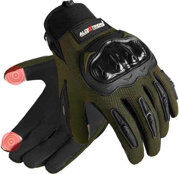 ALLEXTREME Full Finger Bike Riding Gloves with Screen Touch Knuckle Protective Shells Riding Gloves