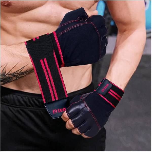 19.ten Mucho Man Sport Gloves For Men & Women Palm Wrist Wrap Protection Leather Gloves Gym & Fitness Gloves