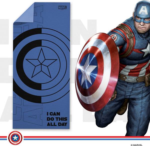Powermax Fitness YP6-1.2 Captain America Marvel Edition Anti Skid Yoga mat Blue 6 mm Yoga Mat