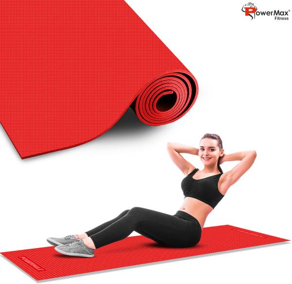 Powermax Fitness YE6-1.1-RD 6mm thick Premium Exercise Pink Colour Yoga Mat 6 mm Yoga Mat