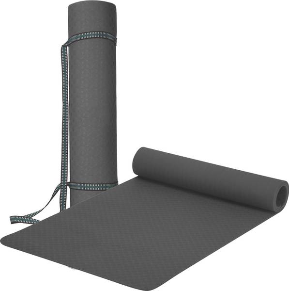 Serenity Everyday Yoga Mat & Carry Strap for Men, Women & Kids Fitness (Granite Grey) - 8 MM mm Yoga Mat