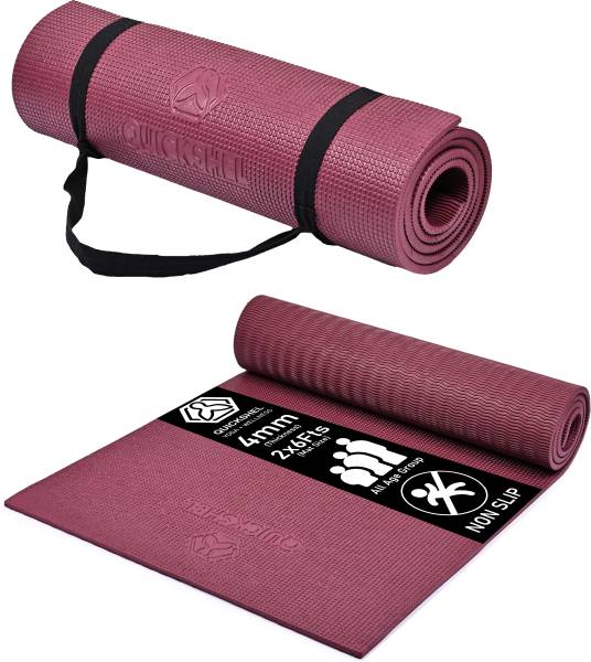 Quick Shel 100% EVA Eco Friendly Mat, Exercise & Gym Mat With Yoga Strap 4 mm Yoga Mat