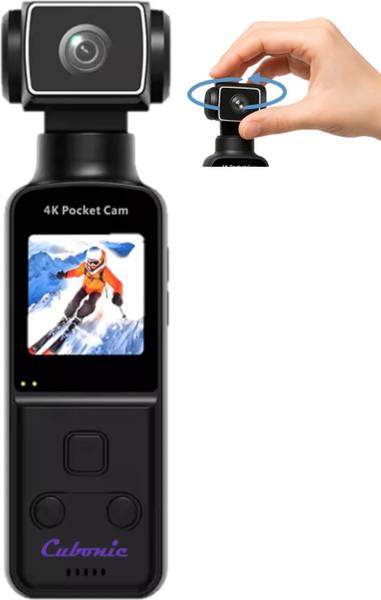 Cubonic 4K Pocket Camera 4K Ultra HD Enabled Pocket Camcorder, 270 Rotatable Pocket Camera Sports and Action Camera