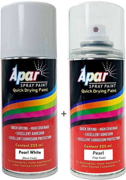 apar Spray Paint Pearl White +PC, (RC Colour Name) + White Spray Paint 450 ml
