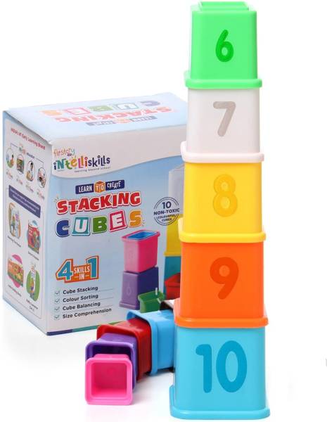 Intelliskills Premium Stacking & Sequencing Cubes Toy | Activity & Learning Toy for Babies