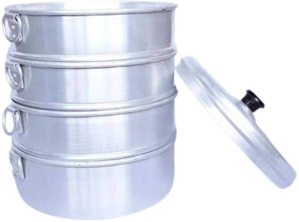 Shiv 10 NO. 4 Tier Premium Aluminium Momo Maker with Handles Durable 4 Tiers Steamer Aluminium Steamer Price History
