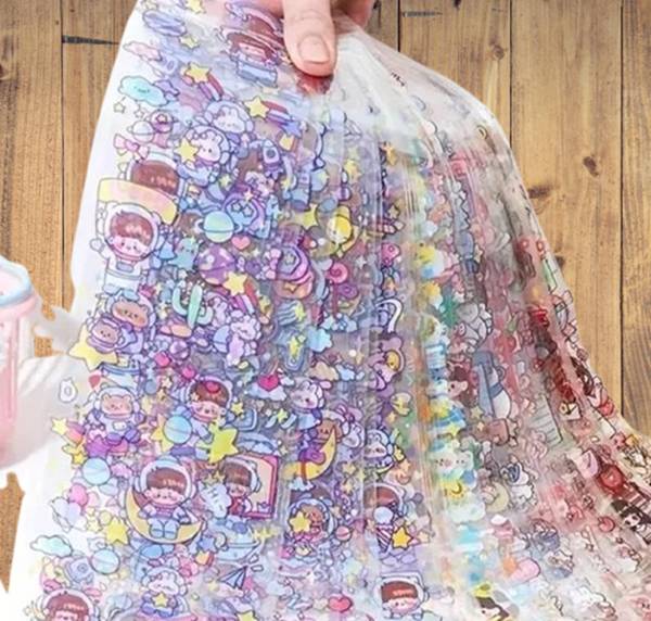 Giftiya 15 cm Cute Cartoon Theme Kawaii Stickers-20 Pet Sheets For Project Removable Self Adhesive Sticker