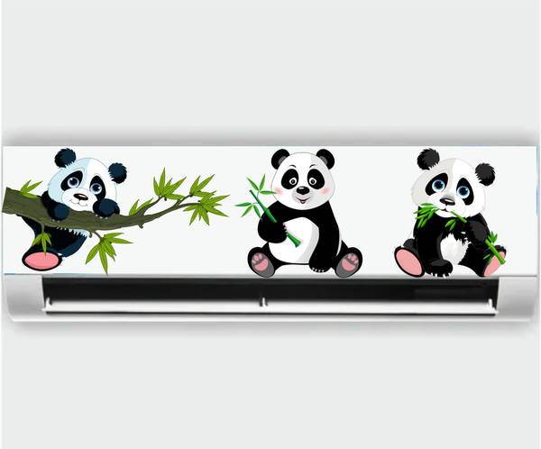 WallHunt 70 cm Cute Panda Design Self Adhesive Sticker