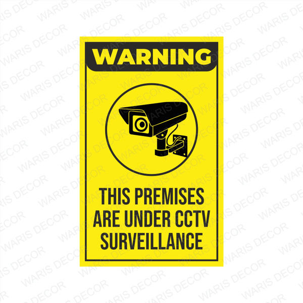 ImaginIn 12 cm CCTV Surveillance Sign,Warning Security,Property Monitored,Safety Caution, 24/7 Glow in the Dark Sticker