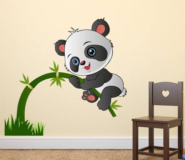 TRIDENT 75 cm Cute Panda With Tree Removable Sticker