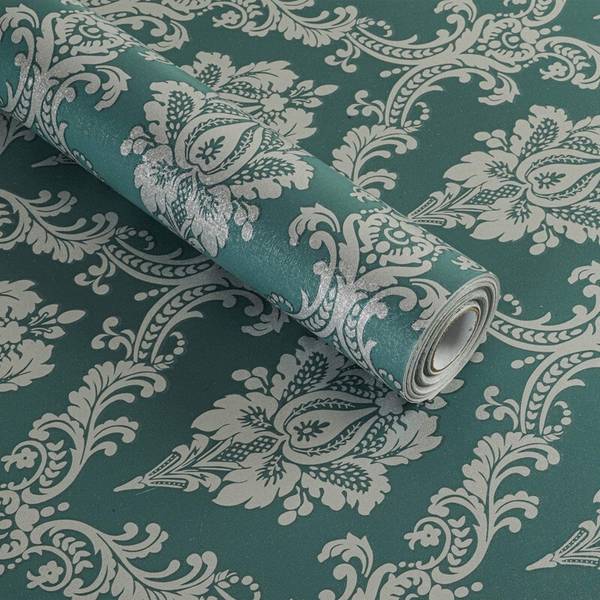 NuWallpaper 1000 cm Retro Damask Peel and Stick Wallpaper Revamp Furniture Wall Surface Decor Paper Self Adhesive Sticker
