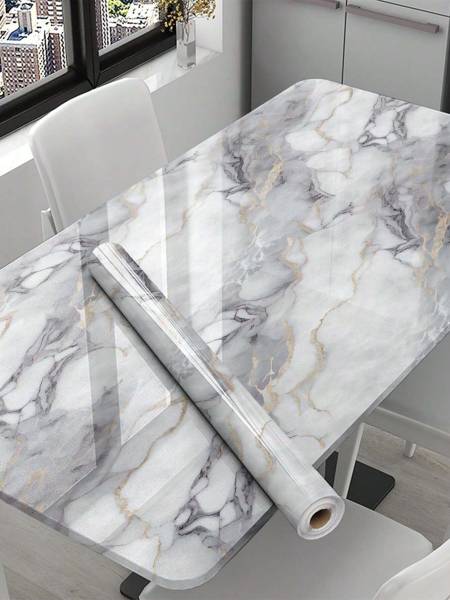 FOKRIM 200 cm White marble Wallpaper Self Adhesive Sticker