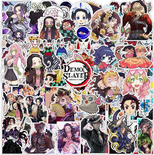 ThePaper9Store 6 cm Demon Slayer stickers Laptop, Phone Case, Guitar, etc. Waterproof Residue Free Self Adhesive Sticker