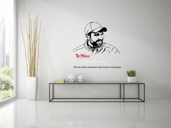 Xskin 60 cm Rohit Sharma face wall, Wall Stickers Home Decor Waterproof Wall Decals Self Adhesive Sticker