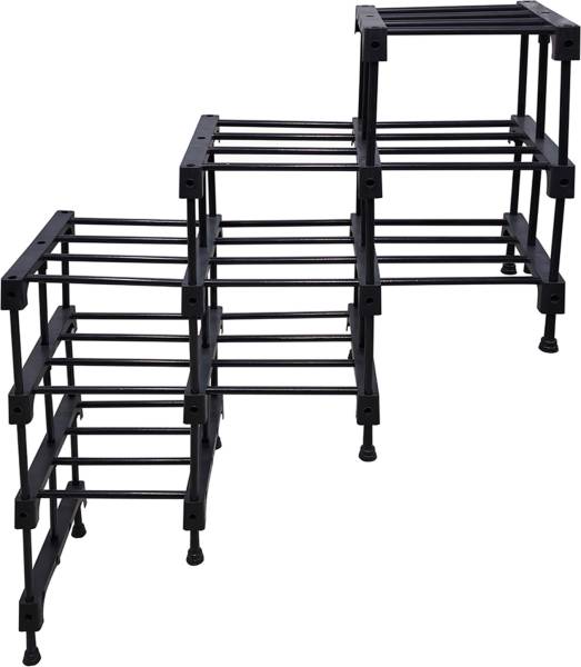 Rmerchant 3Layer Stair Shoe Rack Cabinet Storage Material Steel Metal Shoe Rack