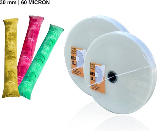 SAMPIN High Quality 30mm Liquid Pepsi Roll | Ice Candy Making Packaging Film 60 MICRON Polypropylene, Plastic Storage Pouch