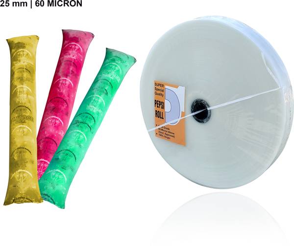 SAMPIN 25mm High Quality Liquid Pepsi Roll | Ice Candy Making Packaging Film 60 MICRON Polypropylene, Plastic Storage Pouch