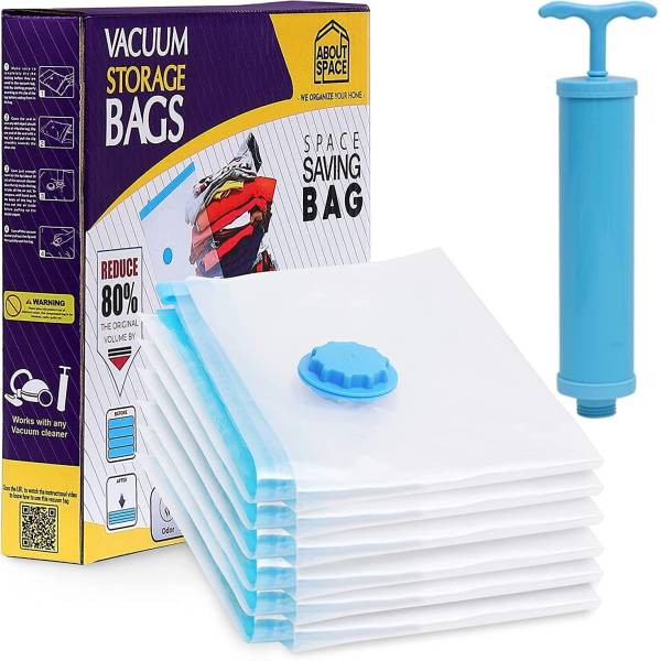 ABOUT SPACE Reusable Space Saver Ziplock Bags with Pump for Clothes S, M ,L  ,XL, XXL, JUMBO Travel Storage Vacuum Bags, High Volume Storage Vacuum Bag  - Price History