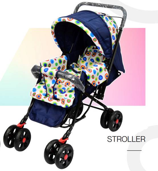 s m products Baby Stroller Pram With Mosquito Protecter Net Reversible Handlebar Pram