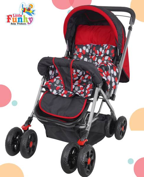 Little Funky Baby Stroller,Adjustable backrest, 360 Swivel Wheel , Reversible Handlebar Stroller