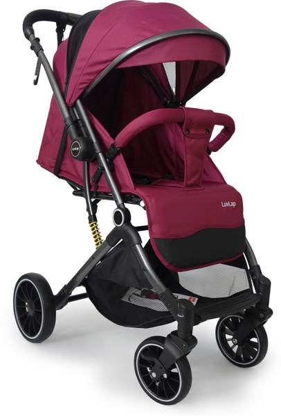 LuvLap Alpha Baby Stroller / Pram with 5 point Safety Harness, Reversible Handle bar, Stroller