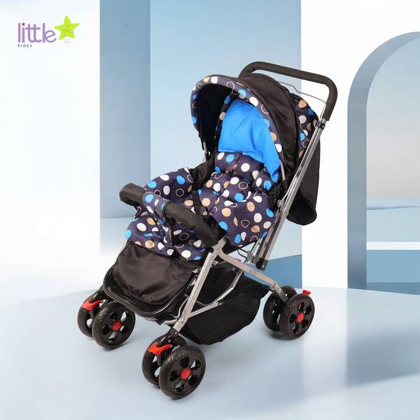 LITTLE RIDES Explorer Baby Stroller New Born/Kids, with Safety Belt, 360 Swivel Wheel Stroller