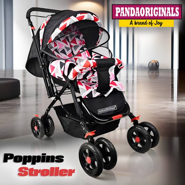 Pandaoriginals Luxury Premium Quality Jumbo Stroller Pram with Mosquito Net Bouncer