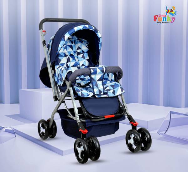 Little Funky Adjustable backrest, 360 Swivel Wheel , Reversible Handlebar Pram Stroller
