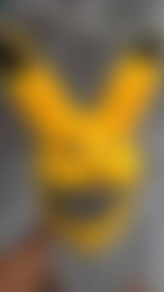 ysh Bunny Pikachuu Helmet Cover Bright Yellow for All Helmets - 19 cm