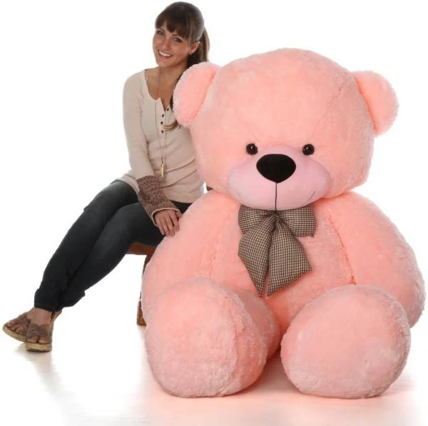 LEGAL LOVE 6 Feet Long Teddy Bear with Neck Bow Stuffed Spongy Cute Teddy Bear - 121 cm