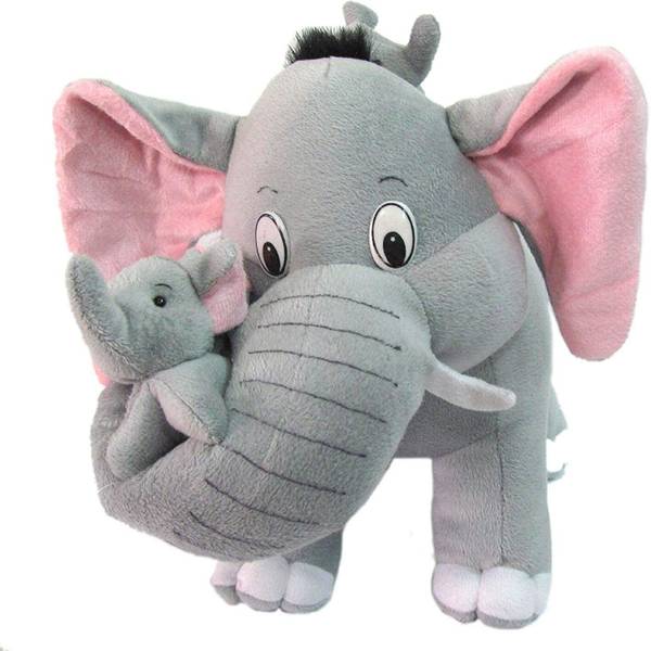 Hug 'n' Feel Soft Toys Long hugable Cute Giant Life Size Toy Figure (ELEPAHNT with Baby) - 28 cm