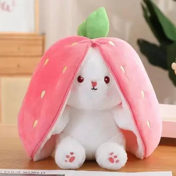 Love And Joy Reversable Cute Plush Big Ears Bunny - 25 cm