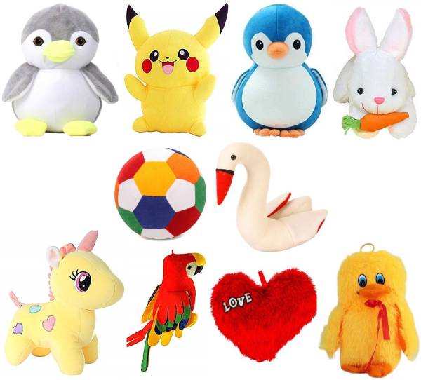 eston Combo Of 10 Soft and Stuffed Toys for Birthday Gifts ,Baby Toys Gift Items - 30 cm