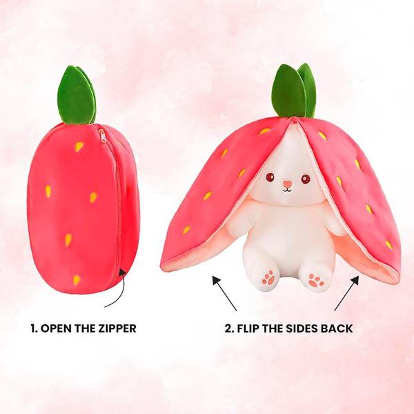 SHAH Fruit Bunny Pink Color Plush Soft Cuddly Adorable Gift - 35 cm