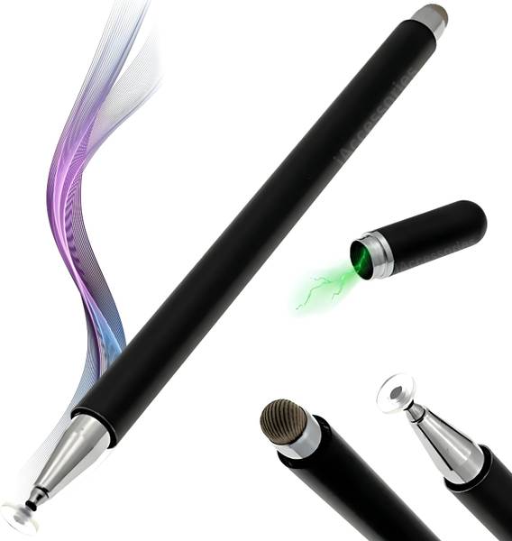 iAccessories 2 Way Magnetic Capacitive Stylus, Fiber with Silicone Fine Point Disc Tip Stylus