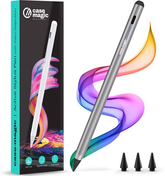 Case-Magic iPad Pencil Active Stylus Pen , Palm Rejection, for iPad 2018-2024, Pro, & more Stylus
