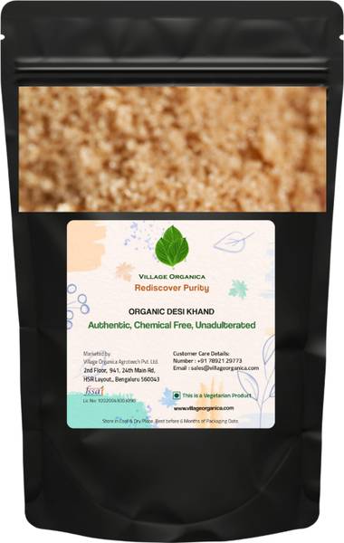 Village Organica Desi Khand | Organic| Raw Sugar | Handmade | Chemical Free | Khandsari Sugar | Sugar