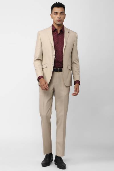 PETER ENGLAND Single Breasted - 2 button Solid Men Suit