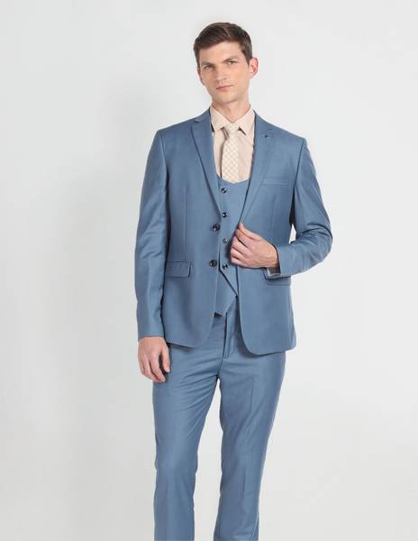 ARROW Solid Tailored Fit Three Piece Suit Solid Men Suit