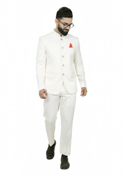 ALJAAMI jodhpuri bandhgala Solid Men Suit