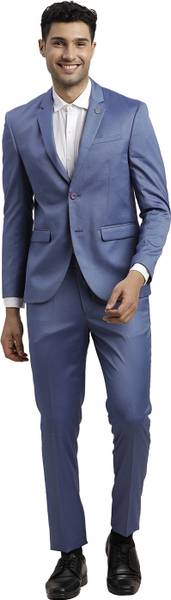 TURTLE Two Piece Self Design Men Suit