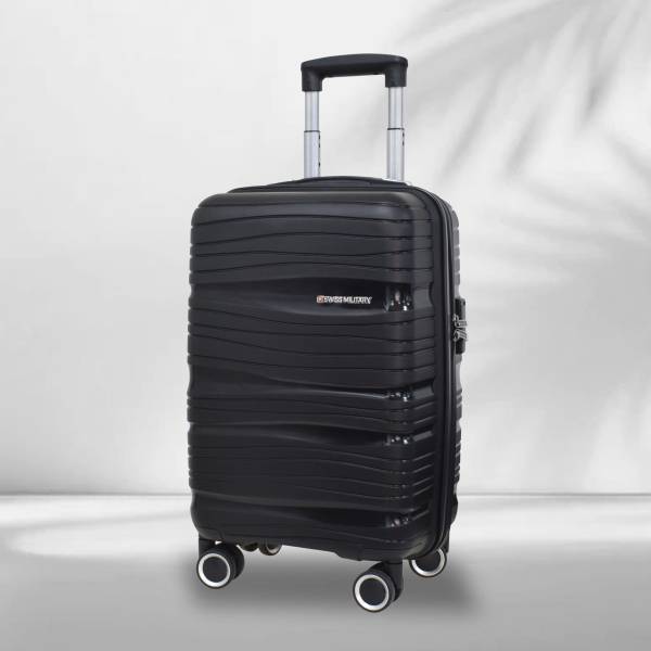 SWISS MILITARY Hard Top 20 Inch PP Luggage Trolley Bag Cabin Suitcase 8 Wheels - 20 inch