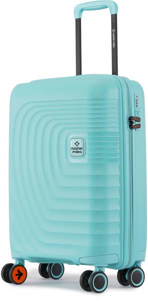 NASHER MILES Boston Hard-Sided Polypropylene Cabin Luggage Teal 55cm Trolley Bag Cabin Suitcase 8 Wheels - 20 inch