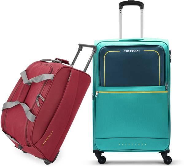 ARISTOCRAT Evolve Large Trolley Bag 79cm & Rookie Duffle Trolley 62cm For Travel Expandable Check-in Suitcase 4 Wheels - 34 inch