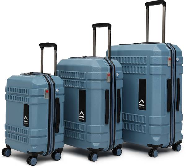 Uppercase Bullet Large (S+M+L) Hardsided Trolley Bag, TSA Lock Anti-Scratch - Green Cabin & Check-in Set 8 Wheels - 32 inch