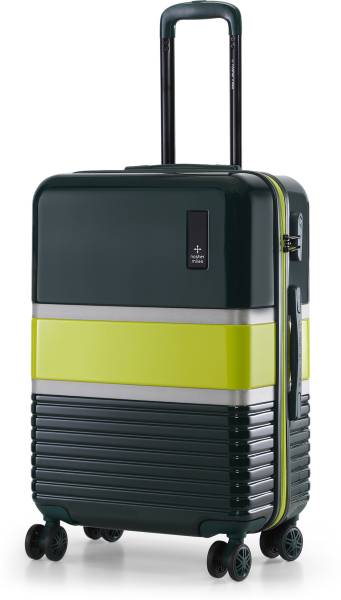 NASHER MILES Mexico HardSide Polycarbonate Checkin Luggage DarkGreen & Lime 65cm Trolley Bag Check-in Suitcase 8 Wheels - 24 inch