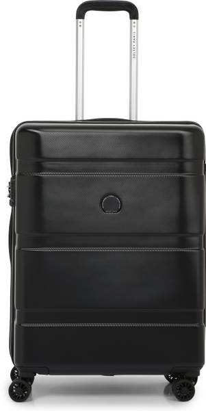 DELSEY PARIS Airship 3.0 Polycarbonate 55 cm 4 Double Wheels Black Hard Luggage Trolley Bag Cabin Suitcase 8 Wheels - 22 Inch