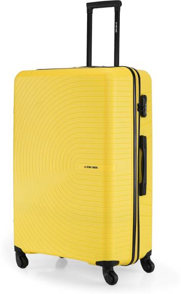 Stony Brook by Nasher Miles Crescent Hard-Sided Polypropylene Check-in Yellow 75cm Trolley Bag Check-in Suitcase 4 Wheels - 28 inch