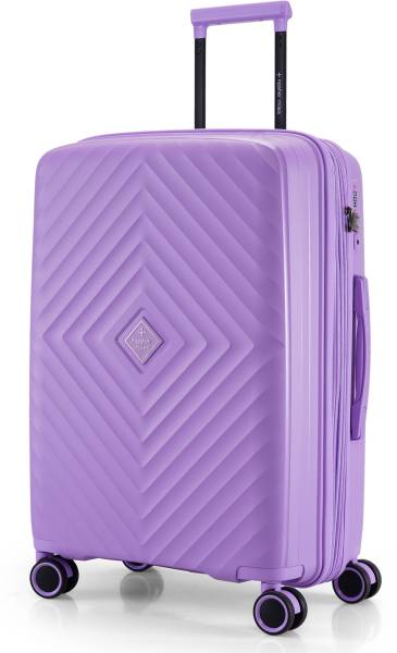 NASHER MILES Antwerp Expander Hardside Polypropylene Check-in Pastel Purple 65CM Trolley Bag Expandable Check-in Suitcase 8 Wheels - 24 inch
